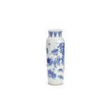 A blue and white 'Pointing to the rising Sun' sleeve vase Chongzhen