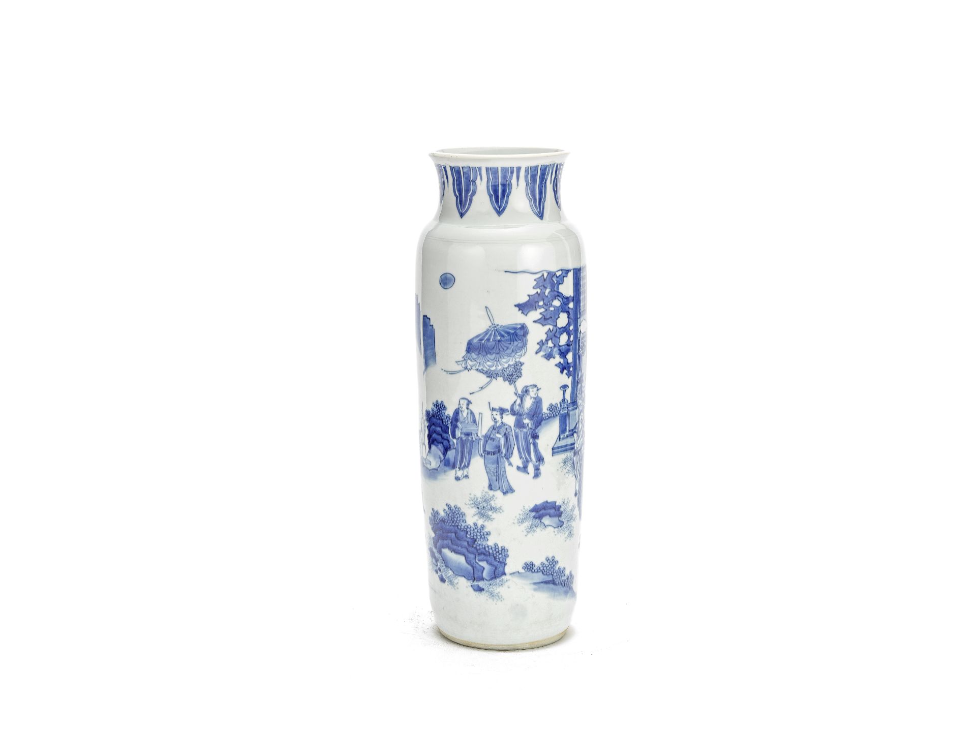 A blue and white 'Pointing to the rising Sun' sleeve vase Chongzhen