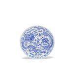 A blue and white 'dragon' saucer Guangxu six-character mark and of the period