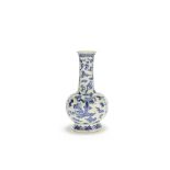 A blue and white bottle vase Qianlong seal mark, late Qing Dynasty/20th century