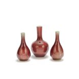 Three copper red glazed vases 19th century (3)