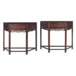 A pair of huanghuali side tables 19th century (2)