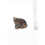 A boxwood netsuke of a boar By Nanboku, mid-19th century