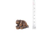 A wood netsuke of a tiger By Kokei, Kuwana, Ise Province, late 18th century