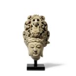 A large stone head of Guanyin Qing Dynasty (2)