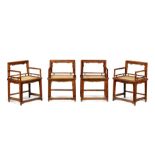 A rare set of four huanghuali armchairs, meiguiyi 18th/19th century (4)