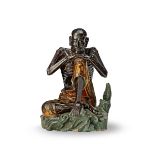 A rare large lacquered-wood figure of an Ascetic Luohan 18th century