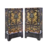 A pair of gilt-lacquered 'dragon' cabinets 18th/19th century (4)