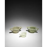 three archaistic jade cups 16th/17th century (3)