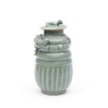 A Longquan celadon'funerary' jar and cover Southern Song Dynasty (2)