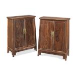 A rare pair of jichimu small tapered two-door side cabinets, gui 19th/early 20th century (2)