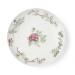 A rare famille rose 'floral sprays' dish Yongzheng six-character mark and of the period, the enam...