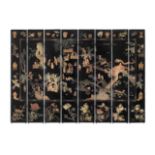 A rare eight-leaf double-sided 'coromandel' 'boys at play' lacquer screen Kangxi (8)