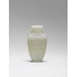 A pale green jade archaistic vase Qianlong (2)