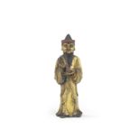 An unusual gilt-bronze figure of a foreigner 17th century