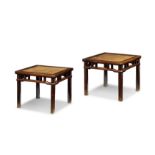 A pair of hongmu stools, fangdeng 18th century (2)