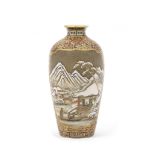 A satsuma small ovoid vase By Meizan, Meiji era (1868-1912), late 19th/early 20th century
