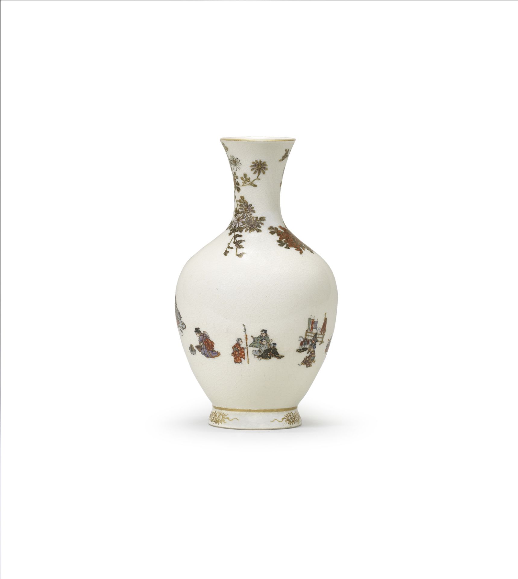 A Satsuma ovoid vase By Yabu Meizan (1853-1934), Meiji era (1868-1912), late 19th/early 20th century