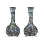 A pair of cloisonné-enamel on porcelain vases By Takeuchi Chubei of Nagoya for the Shippo Gaisha...