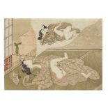 one by Suzuki Harunobu (1725-1770) and one attributed to Ippitsusai Buncho (active circa 1765-179...