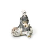 A rare and fine Satsuma okimono figure of an Oharame (female brushwood gatherer) By Yabu Meizan ...