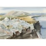 Paris Prekas (Greek, 1926-1999) View of Fira, Santorini 50 x 70 cm.