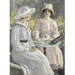 Paul Fischer (Danish, 1860-1935) Tea in the garden