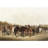 William Henry M. Turner (British, active 1849-1887) The horse fair; Horse traders outside an inn ...