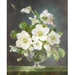 Cecil Kennedy (British, 1905-1997) Christmas roses and snowdrops in a glass vase