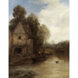 James Webb (British, 1825-1895) A waterside mill