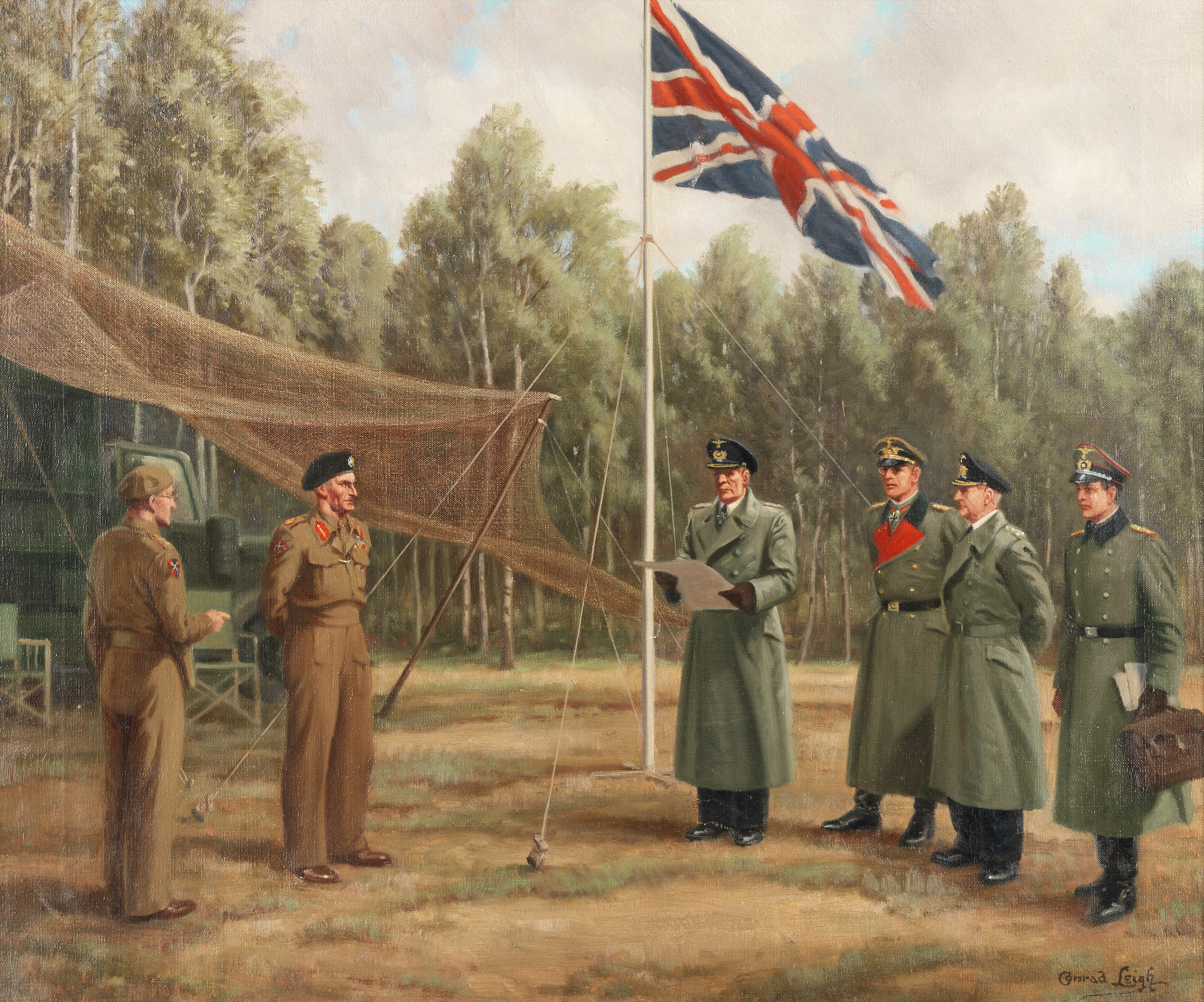 Conrad Leigh (British, born 1883) Surrender at Lüneberg Heath, 4 May 1945