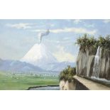 Attributed to Rafael Troya (Ecuadorian, 1845-1920) Cotopaxi volcano, Ecuador