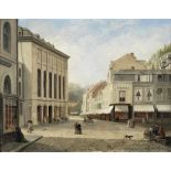 Jan Baptiste Tetar van Elven (Dutch, 1805-1879) Street scene, probably Spa, Belgium