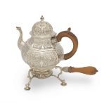 A George III silver teapot and burner stand John Cope Folkard, London 1819