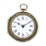 Thomas Tompion, London. A gilt metal key wind consular watch with shagreen coveringCirca 1694