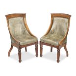 A pair of William IV rosewood library chairs (2)