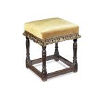 A Charles II and later oak stool