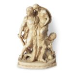 An Italian 19th century carved alabaster figure group of Hercules, possibly depicting the rescue ...