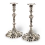 A pair of George III silver tapersticks William Cafe, London 1762 (2)