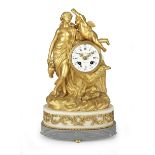 A French 19th century ormolu and marble mantel clock Signed Taburnet, Paris