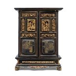 A Chinese gold and black lacquered two-door rectangular cabinet Late Qing dynasty