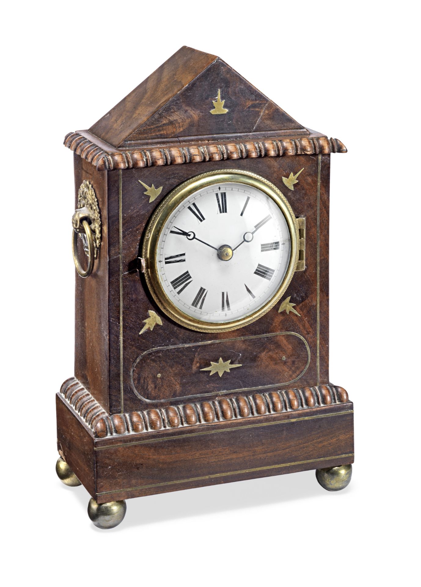 A 19th century mahogany miniature timepiece