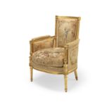 A Louis XVI carved giltwood bergere