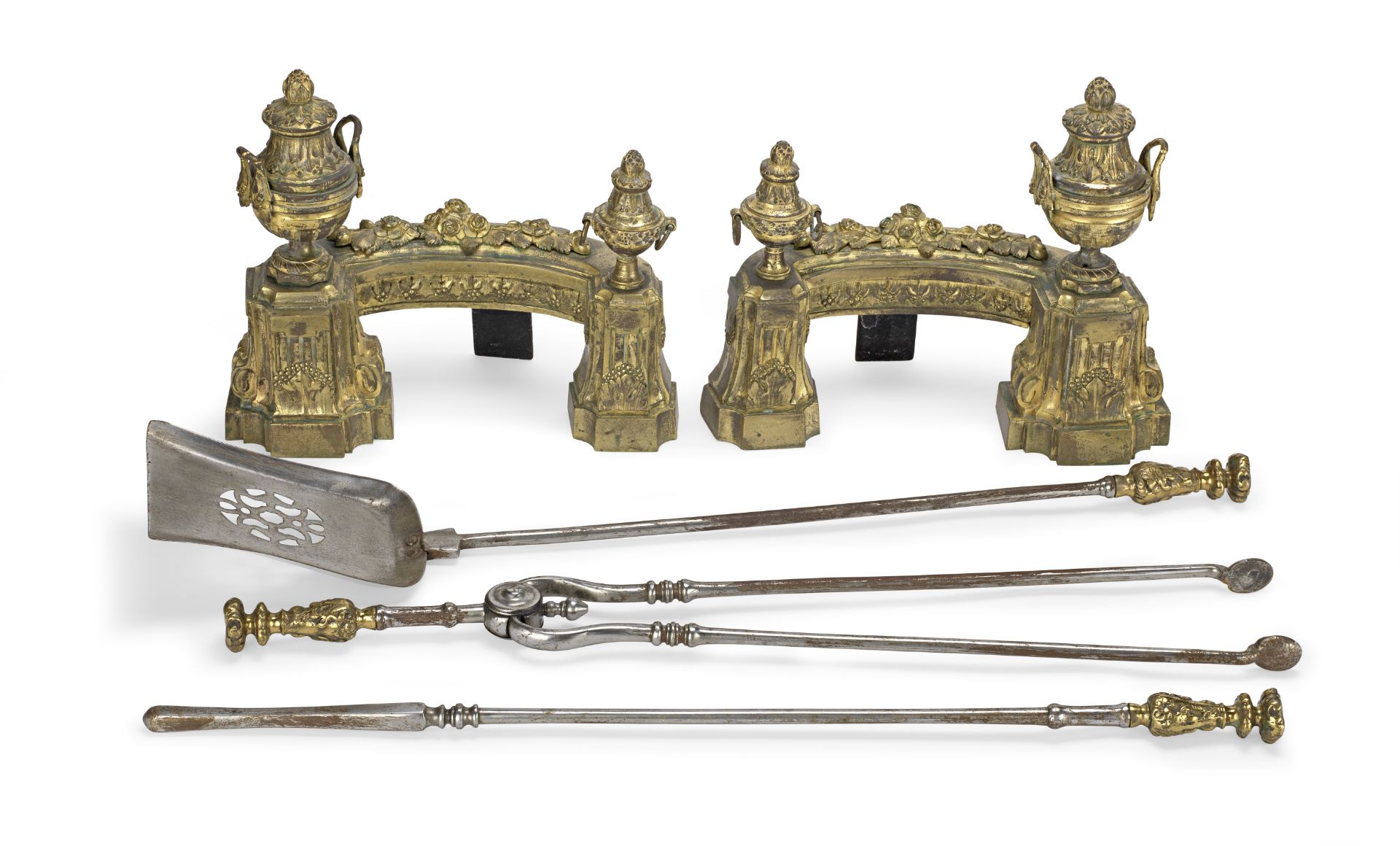 A pair of 19th century gilt bronze chenets (5)