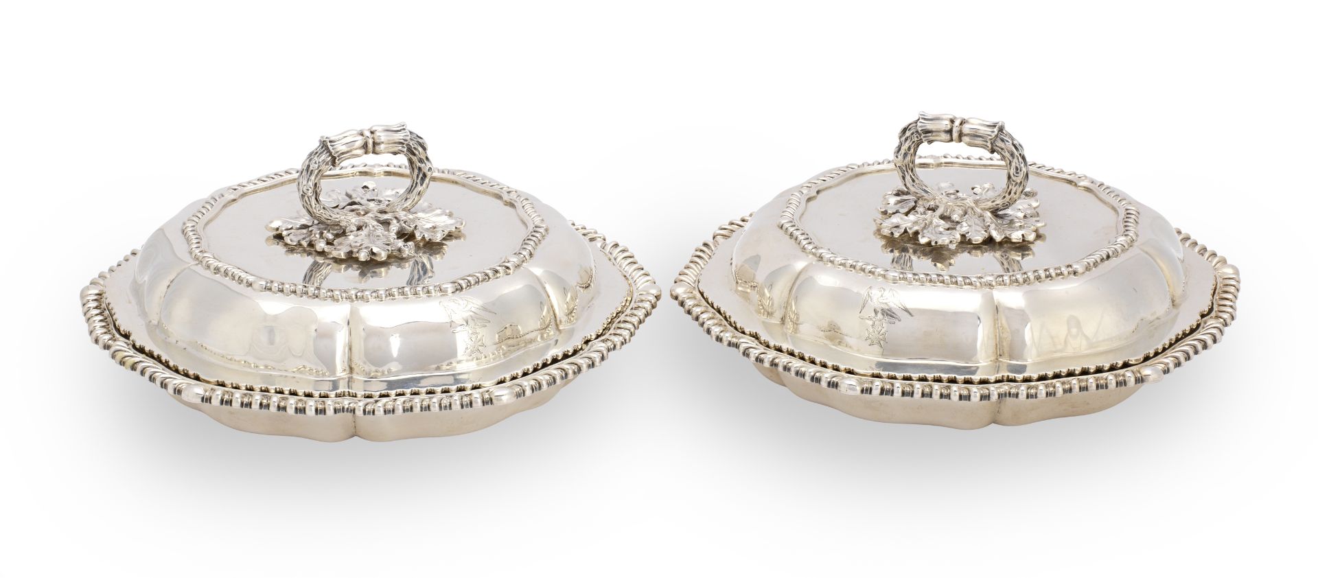 A pair of George IV silver entrée dishes Paul Storr, London 1831 (2)
