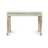 A Gustavian white and grey painted console table