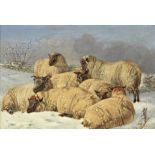 Circle of Thomas Sidney Cooper, RA (British, 1803-1902) Sheep in snow