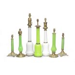 A collection of glass lamps (7)