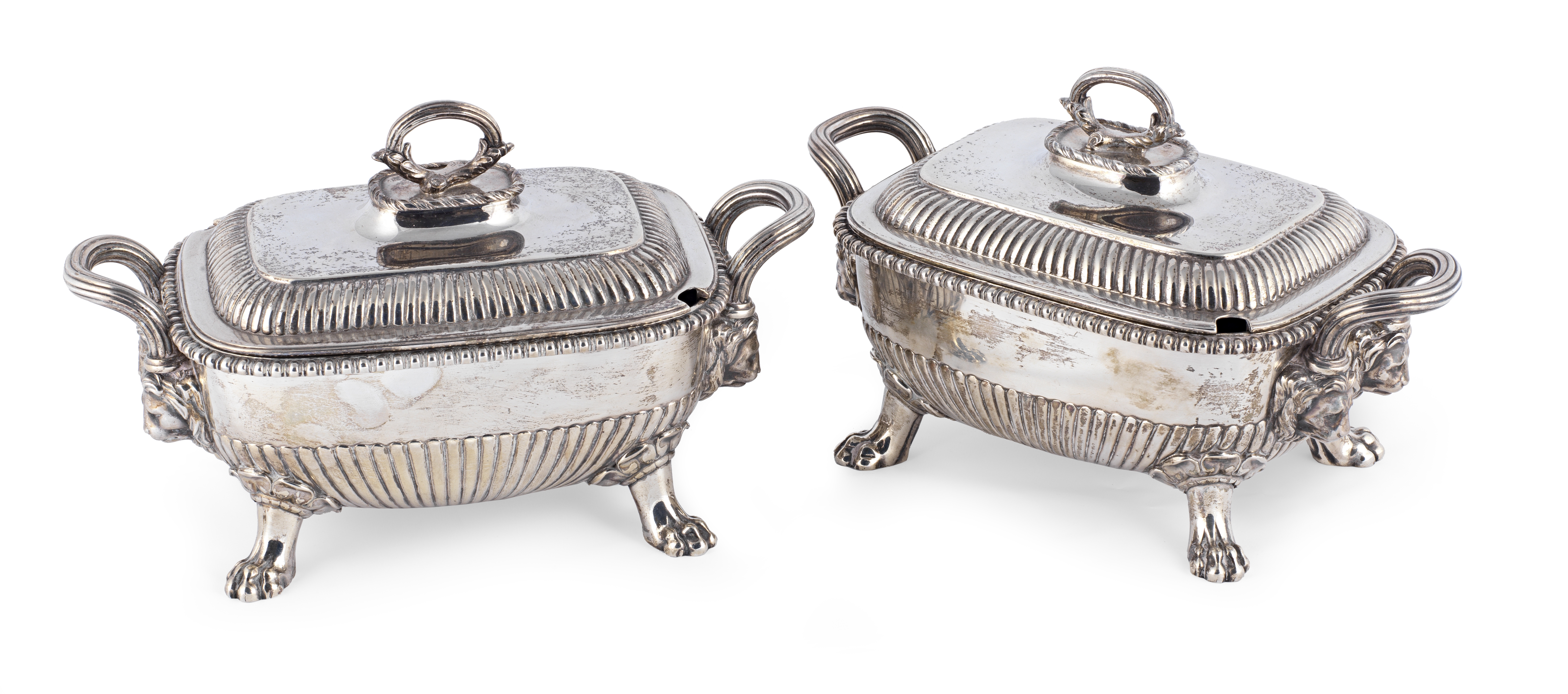 A pair of George III silver sauce tureens Benjamin Smith II & James Smith III, London 1810 (2)