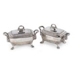 A pair of George III silver sauce tureens Benjamin Smith II & James Smith III, London 1810 (2)